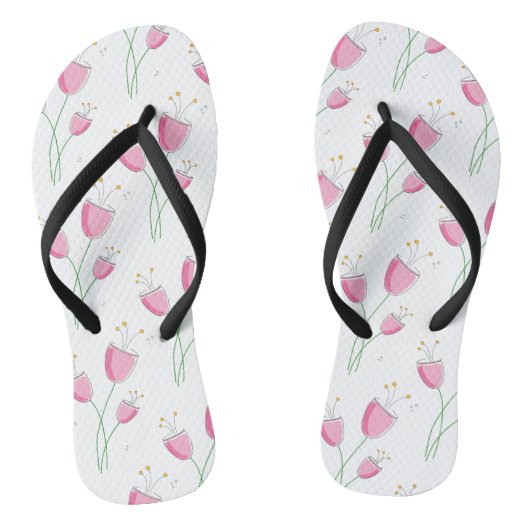  bloemenpatroon Slim Straps Teenslippers (Voetbed)