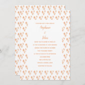 Bloemenpatroon Terracotta Sinaasappel rustieke bru Kaart (Voorkant / Achterkant)