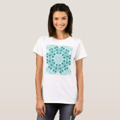Bloemenpatroon, turkooisblauw t-shirt (Voorkant volledig)