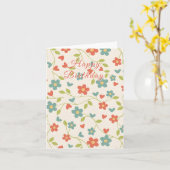 Bloemenpatroon Verjaardag Kaart (Gele Bloem)