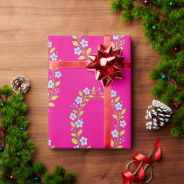 Bloemenpatroon voor babymeisje cadeaupapier