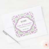 Bloemenpatroon Vrouwelijke Paarse zeep vierkant la Vierkante Sticker (Envelop)