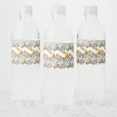 Bloemenpatroon Waterfles Etiket (Flessen)