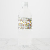 Bloemenpatroon Waterfles Etiket (Achterkant)