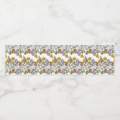 Bloemenpatroon Waterfles Etiket (Enkel label)