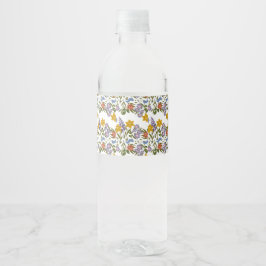 Bloemenpatroon Waterfles Etiket