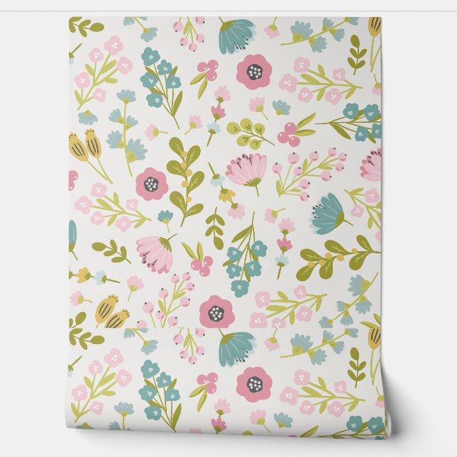  bloemenpatroonbehang behang (Afrollen)