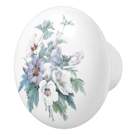 Bloemenpatroonboeket van Roos van Sharon Redouté Keramische Knop (Rechts)