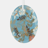 Bloemenpatroonillustratie: naadloze  rug glas ornament (Voorkant links)