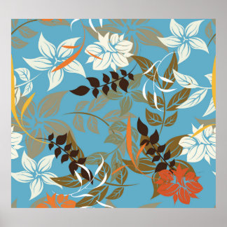 Bloemenpatroonillustratie: naadloze rug poster