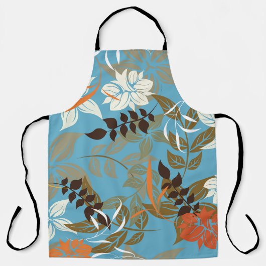 Bloemenpatroonillustratie: naadloze  rug schort (Voorkant)