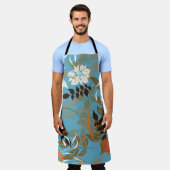 Bloemenpatroonillustratie: naadloze  rug schort (Gedragen)