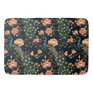 bloemenpauw patroon badmat
