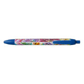 Bloemenpen Blauwe Inkt Pen (Achterkant)