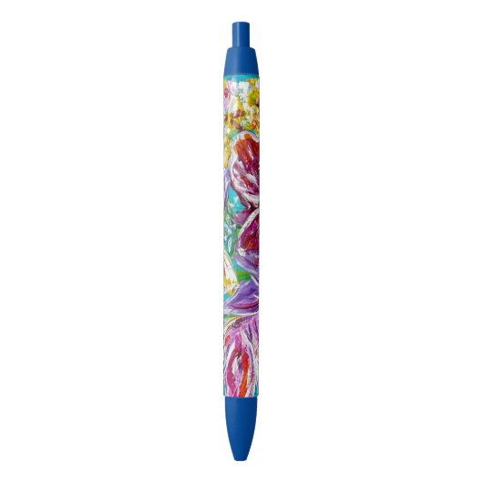 Bloemenpen Blauwe Inkt Pen (Voorkant Verticaal)
