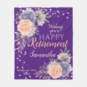 Bloemenpensioen pioen Roos Paarse Fleece Deken (Voorkant)