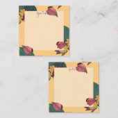 Bloemenperzik en groene bladeren notitiekaartje (Voorkant / Achterkant)