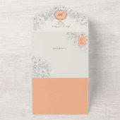 Bloemenperzik Fotobruiloft All In One Uitnodiging (Buitenkant)