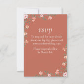 Bloemenperzik, Lila & klei bruiloft RSVP Kaart (Voorkant)