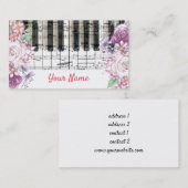 bloemenpianoleraar visitekaartje (Voorkant / Achterkant)