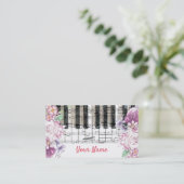 bloemenpianoleraar visitekaartje (Staand voorkant)