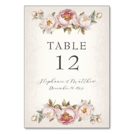 Bloemenpioen Elegant Blush Roze Ivoor Bruiloft Kaart