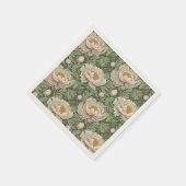  bloemenpioen-papier met patroon servet (Hoek)