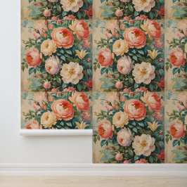 Bloemenpioen Rozen Peel en Stick Behang