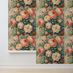 Bloemenpioen Rozen Peel en Stick Behang