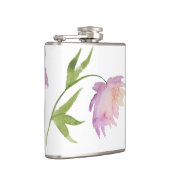 *~* Bloemenpioen Waterverf Lavendel Roze Populair Heupfles (Rechts)