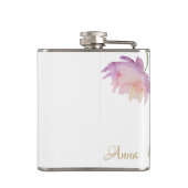 *~* Bloemenpioen Waterverf Lavendel Roze Populair Heupfles (Achterkant)