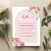 Bloemenpioenen en Rozen 40e verjaardagsuitnodiging Kaart