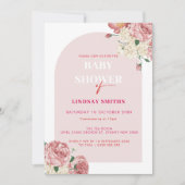 Bloemenpioenen en Rozen Baby shower Kaart (Voorkant)