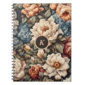 Bloemenpioenen en Rozen Monogram Notitieboek (Voorkant)