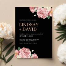 Bloemenpioenen en Rozen op Black Wedding