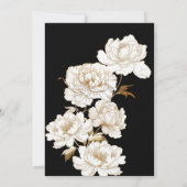 Bloemenpioenen wit gouden elegante Vrijgezellenfee Kaart (Achterkant)