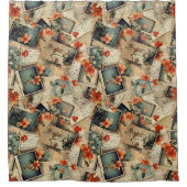  bloemenplakboekpatroon douchegordijn (Voorkant)