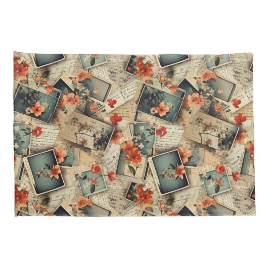  bloemenplakboekpatroon kussensloop (Achterkant-Rechts)