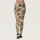 bloemenplakboekpatroon leggings (Achterkant)