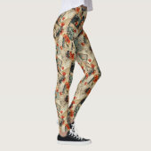 bloemenplakboekpatroon leggings (Rechts)