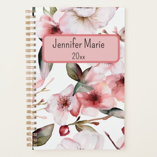 Bloemenplanner personaliseren met naam, jaar planner (Voorkant)