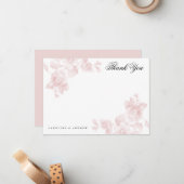 bloemenplat bedankbriefje notitiekaartje (Voorkant / Achterkant in situ)