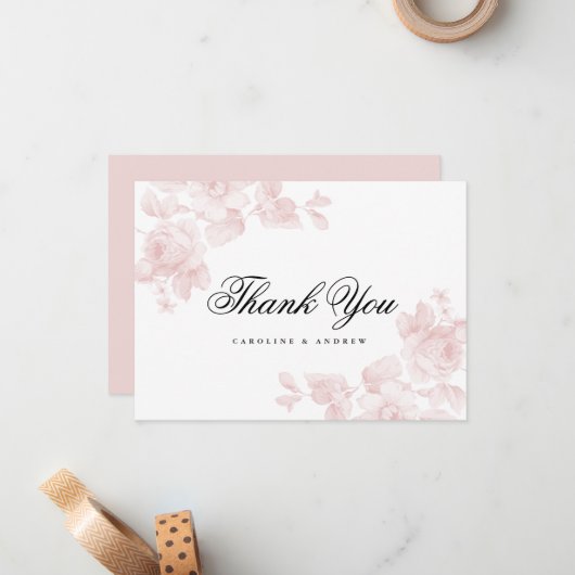  bloemenplat bedankbriefje notitiekaartje (Voorkant / Achterkant in situ)