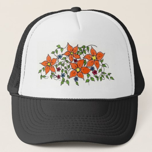 Bloemenpleisterhoed Trucker Pet (Voorkant)