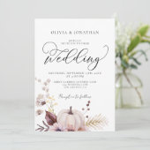 Bloemenpompoen Alles in 1 Budget QR Code Bruiloft Kaart (Staand voorkant)