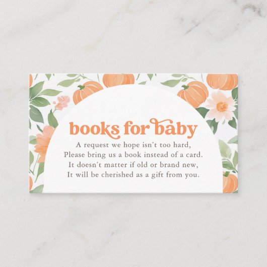 Bloemenpompoen Baby shower Boeken voor Baby Kaart (Voorkant)