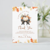 Bloemenpompoen Baby shower met gepleisterd lint Bedankkaart (Staand voorkant)