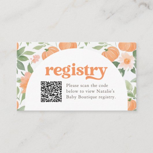 Bloemenpompoen Baby shower Registry Kaart (Voorkant)