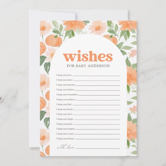 Bloemenpompoen Baby shower Wensen voor Baby Kaart (Voorkant)