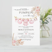 Bloemenpompoen Baby waslijn Herfst Baby shower Kaart (Staand voorkant)